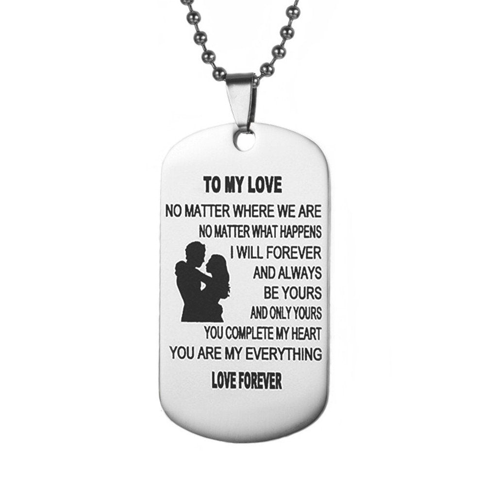 Gifts for Boyfriend Husband and Wife Jewelry Military Stainless Chains Love Gift RB208#