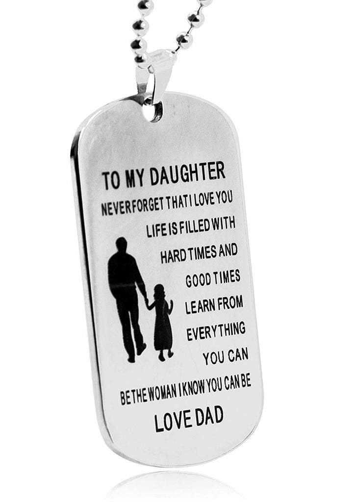 Father to Daughter Jewelry Dog Tag Necklace RB205#