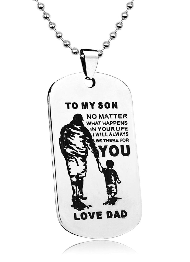 To My Son Dog Tag Love Dad Military Chains  RB206#