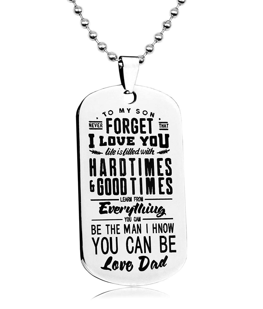 To My Son Necklace from Dad Military Chains RB2035#