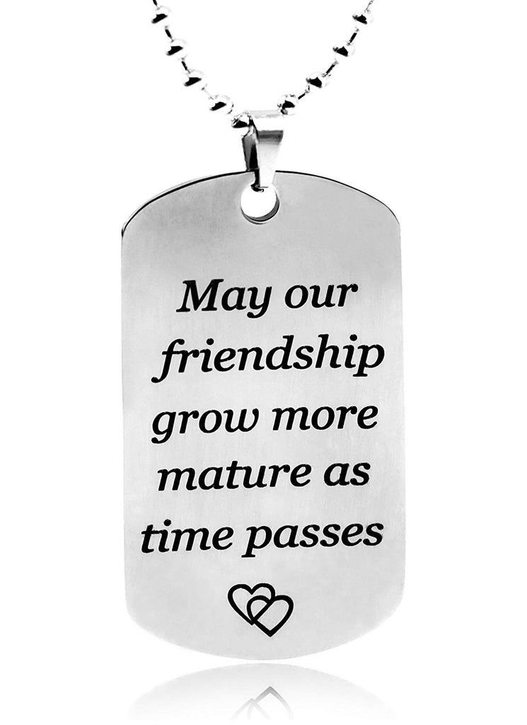 Friendship Dogtag Necklace Stainless Steel Dog tag Family Friend Love Gift RB2014
