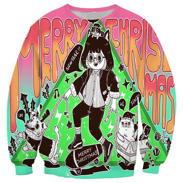3D Print Pullover Hoodie Christmas Sweatshirt GK0005#