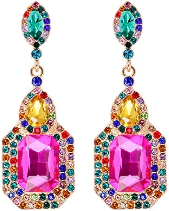 MEACHEA Jewelry Fashion Rhinestone Crystal Boho Earrings For Womens/Girls 2 Color N30#