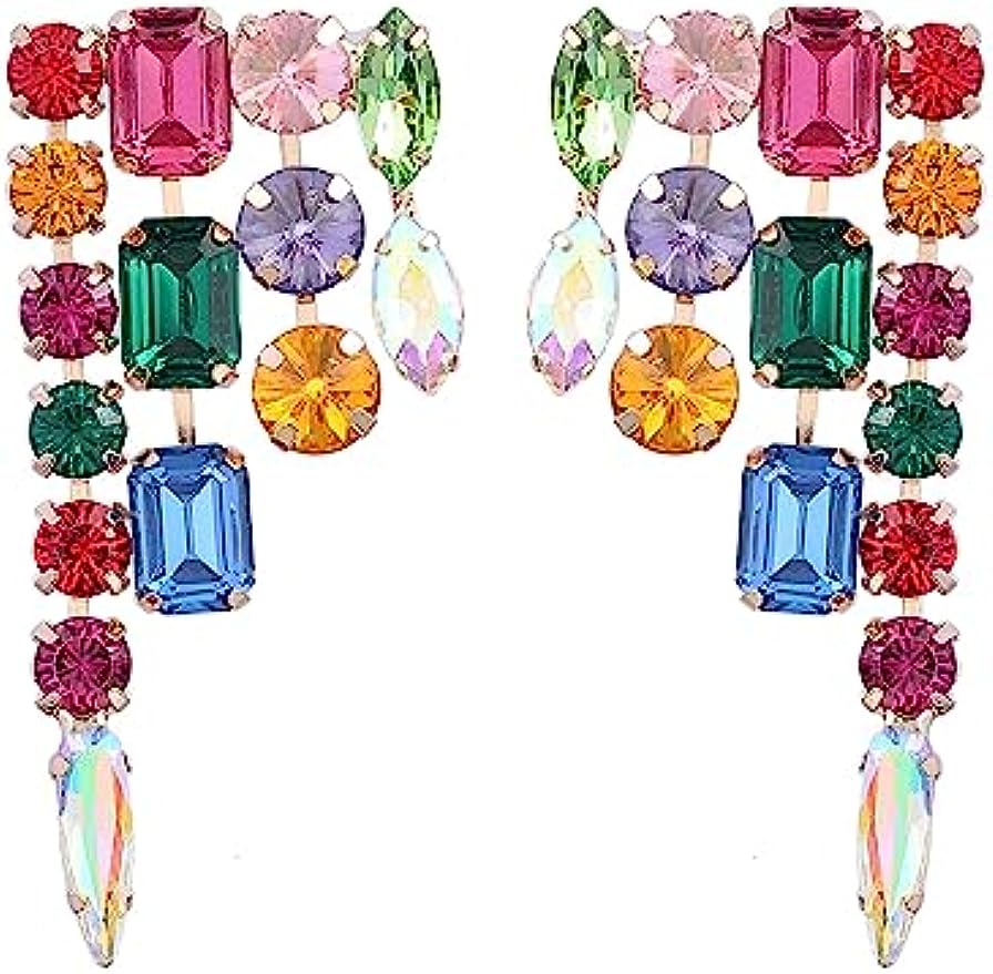 MEACHEAL Jewelry Womens Girls Fashion Rhinestone Crystal Earrings For Party, Wedding, Graduation Ceremony M08#