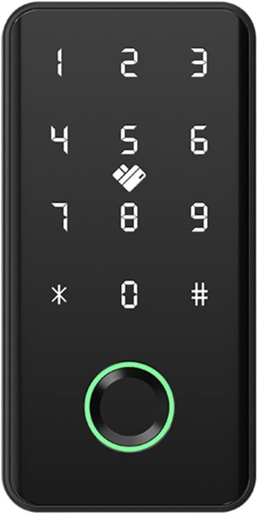 BASIC HOUSE Smart Door Lock, Digital Cabinet Lock with Semiconductor Fingerprint Recognition, Touch Keypad, NFC Card Access, Multiple Unlocking Methods, Black, 66.5x55mm BS-12#