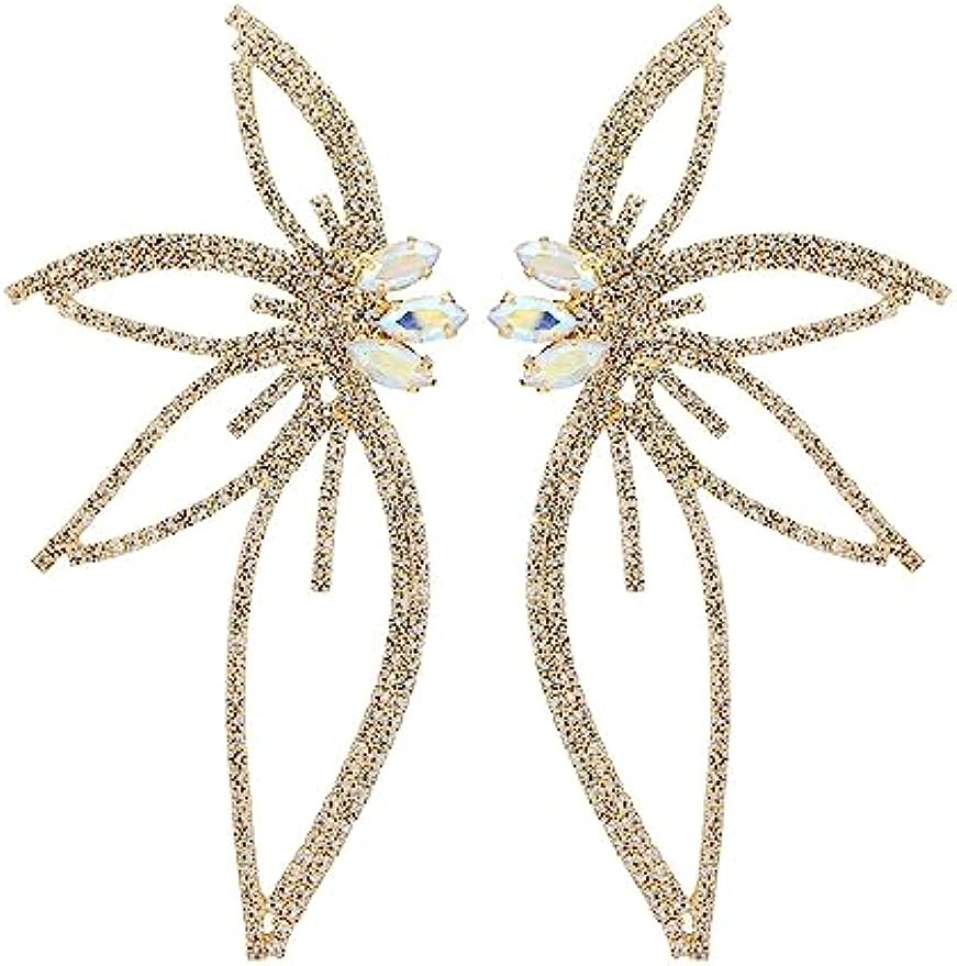 MEACHEAL Jewelry  Rhinestone Crystal Geometric Type Dangle Earrings for Women Wedding Bridal Party M21#