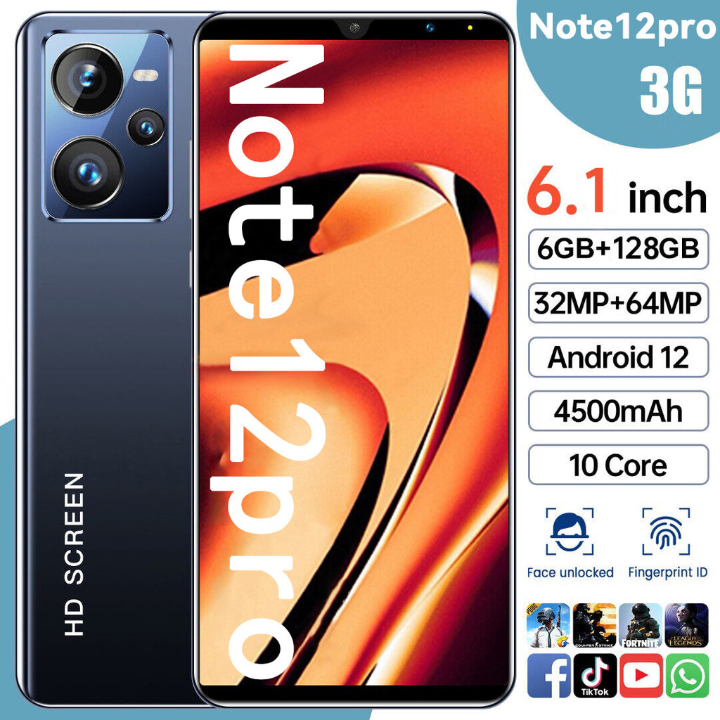 Note12pro 6.1 Inch New Smartphone 1G + 8G