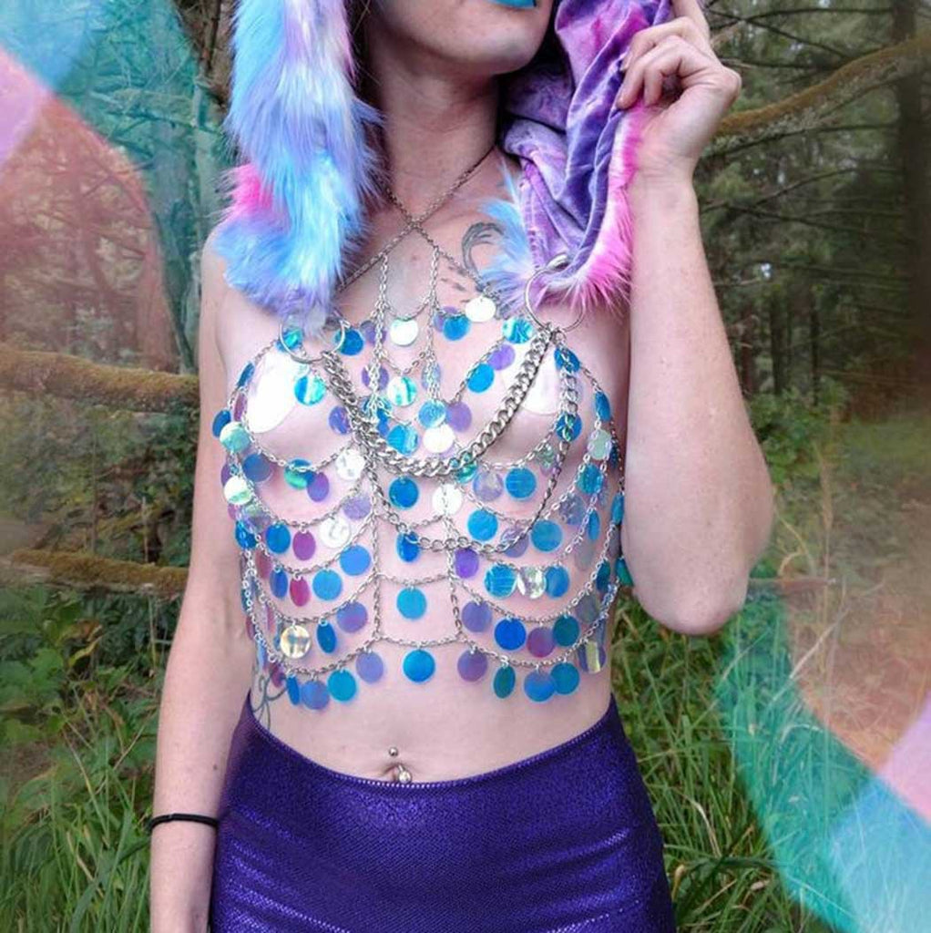 Accessories Bra Chain Colored Sequins Fashion New Sexy Water Drop Breast Wrap Versatile Women's Body Chain