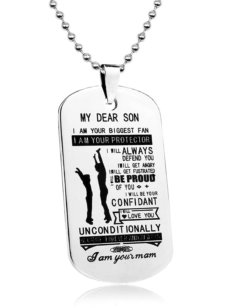 To My Son Necklace From Dad Military Chains Pendant RB2050#