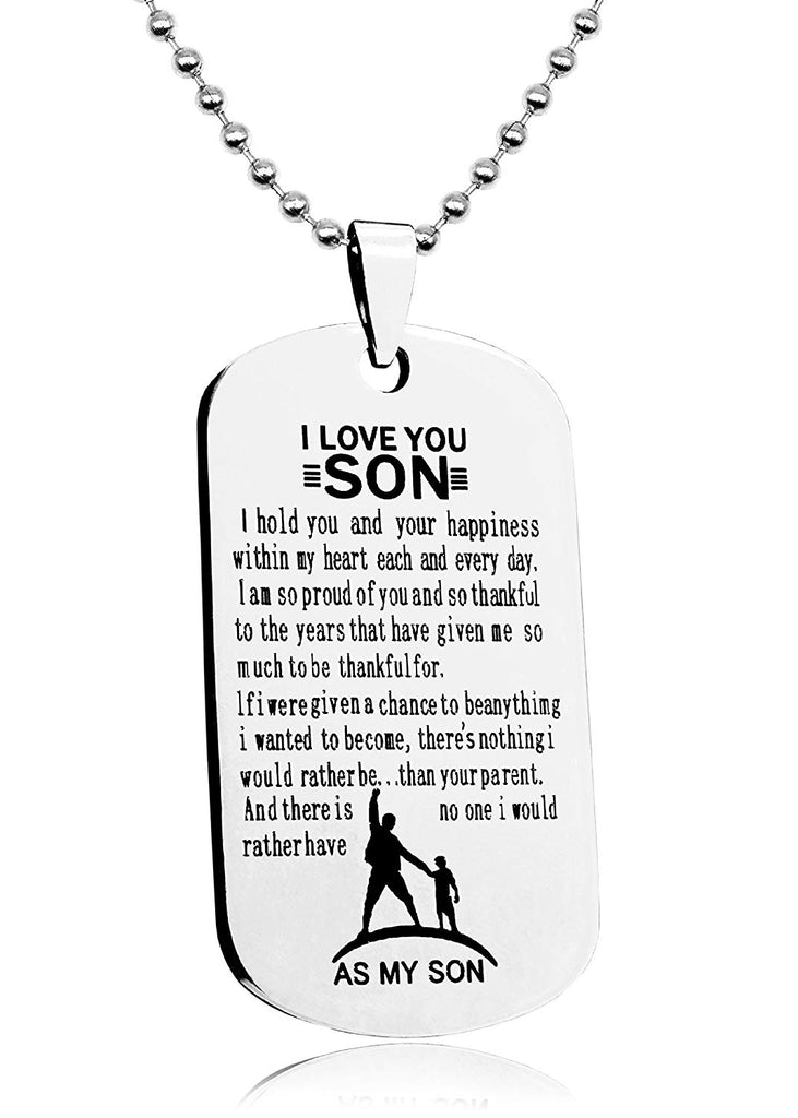 To My Son Personalized Dog Tags From Dad Boy Necklaces Military Chains RB209#